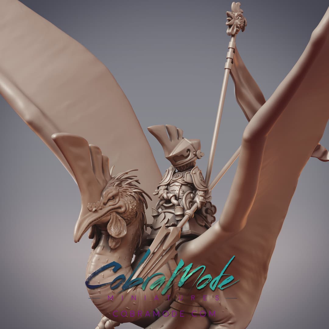 Duck Knight Dragon Rider - Fox Blade, YuanYang Knight and Crimson-Crested Wyrm (Pre-supported)