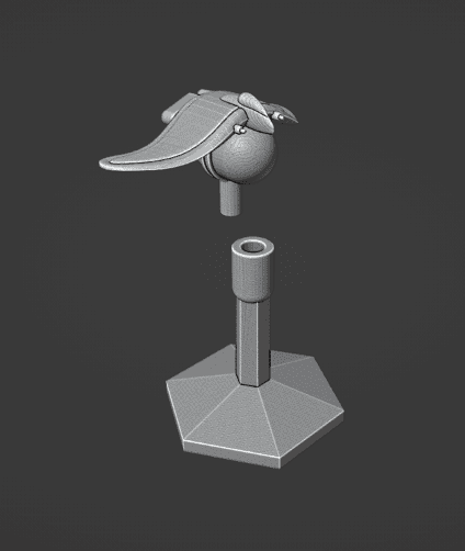 Science Fiction Hawk Light Utility Spaceship and Flight Stand