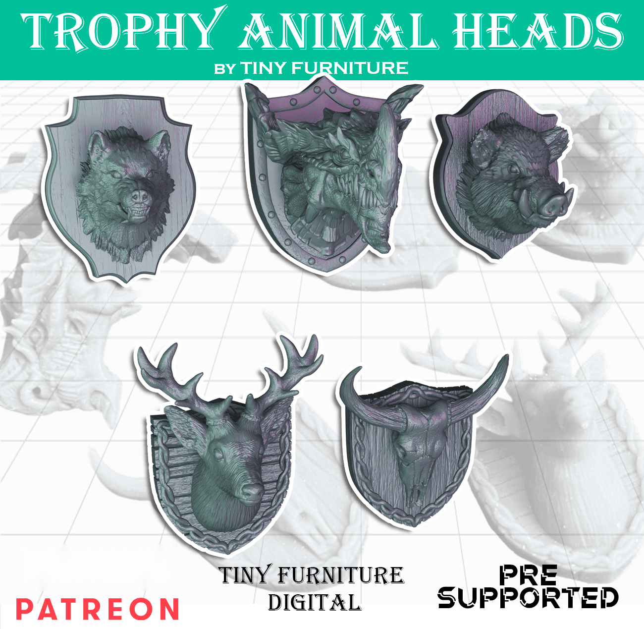 Trophy animal heads
