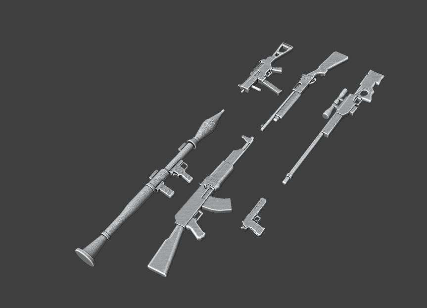 Modern 28mm Scale Weapon Set – 3D Printable Armory for Miniature Tabletop Gaming