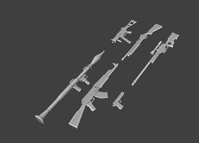 Modern 28mm Scale Weapon Set – 3D Printable Armory for Miniature Tabletop Gaming