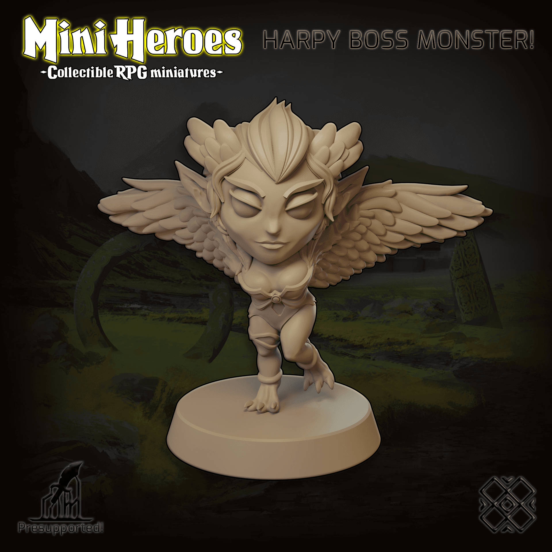 Mini Heroes - Collectible RPG Miniatures (Harpy, Encounter, Chibi)