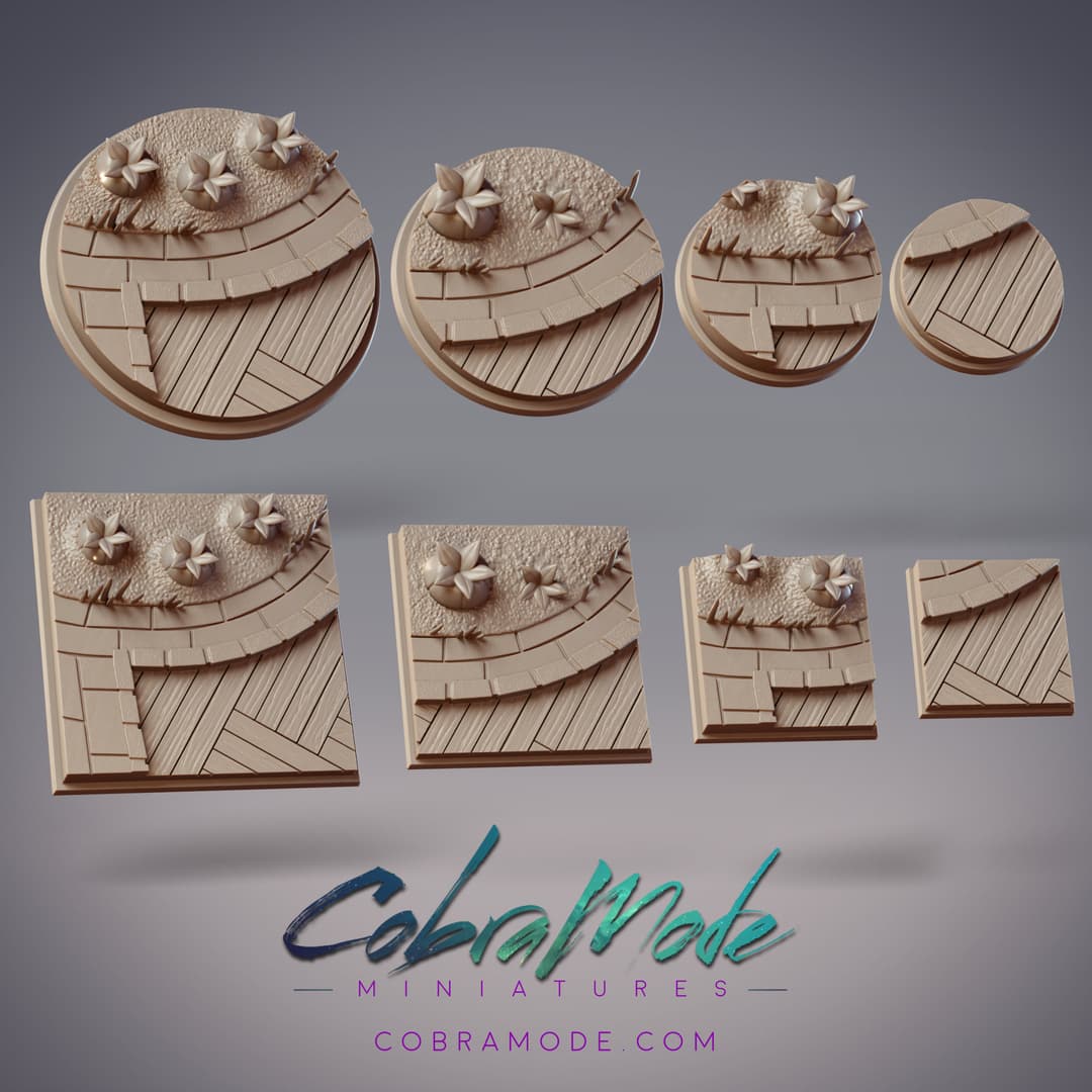 Brick Garden Base Pack - Round and Square Versions (8pcs)