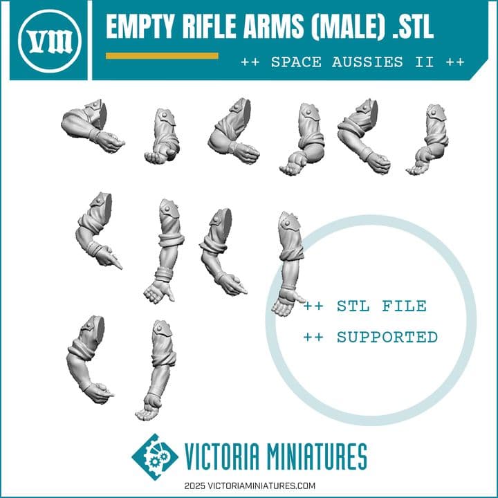 Empty Rolled Sleeve Rifle Arms (Male)
