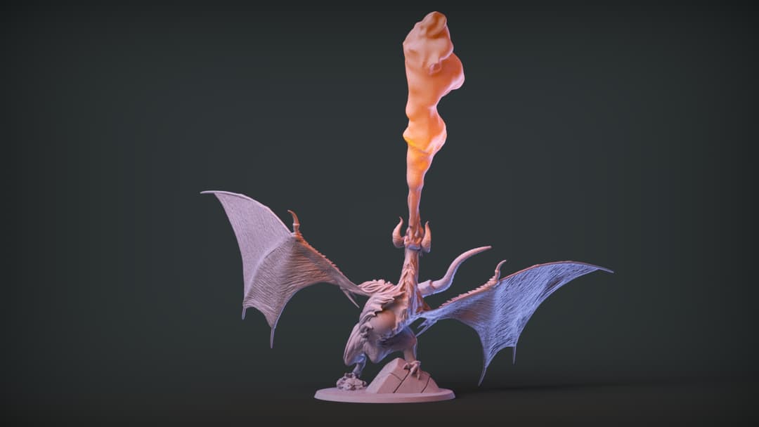 blood dragon with fire