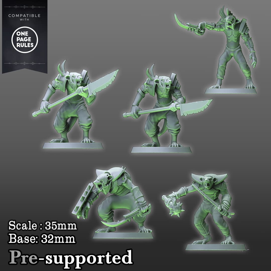 Ratmen Warrior 5 miniatures