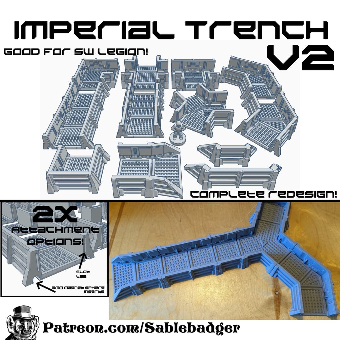 Sci Fi - Imperial Trench modular with magnet options!