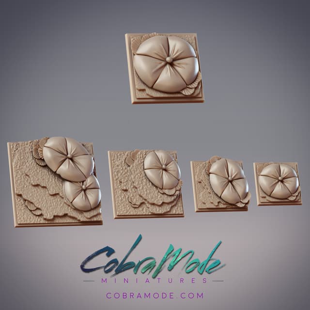 Tropical Flower Square Base Pack (4pcs)