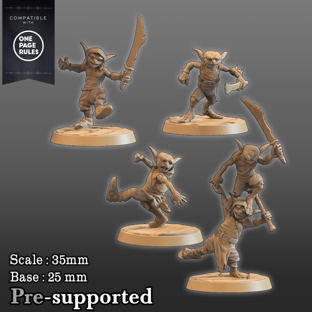 warrior Goblins, 4 miniatures, The Greedy Goblins Clan