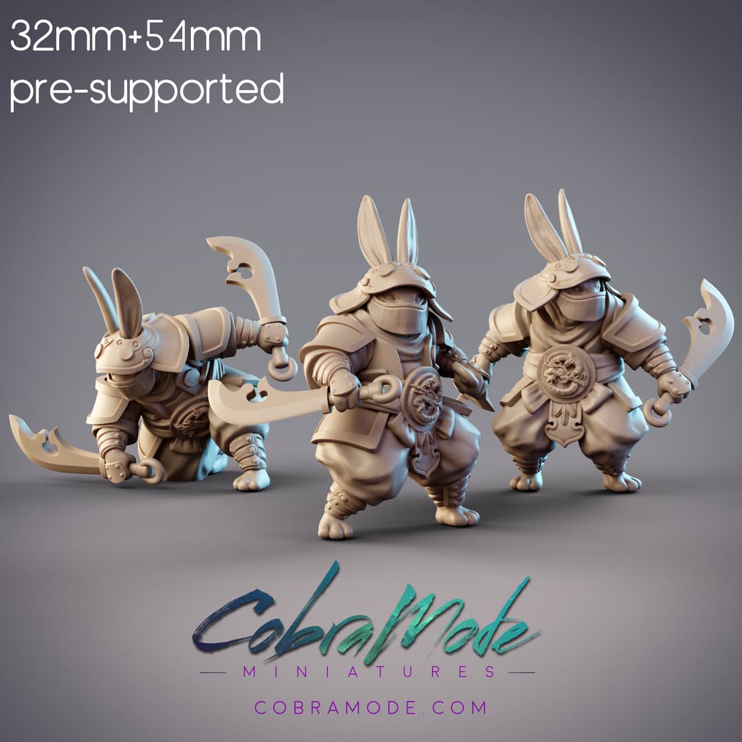 Rabbitfolk Warriors - Guanghan Assassins 3-Pack (Pre-Supported)