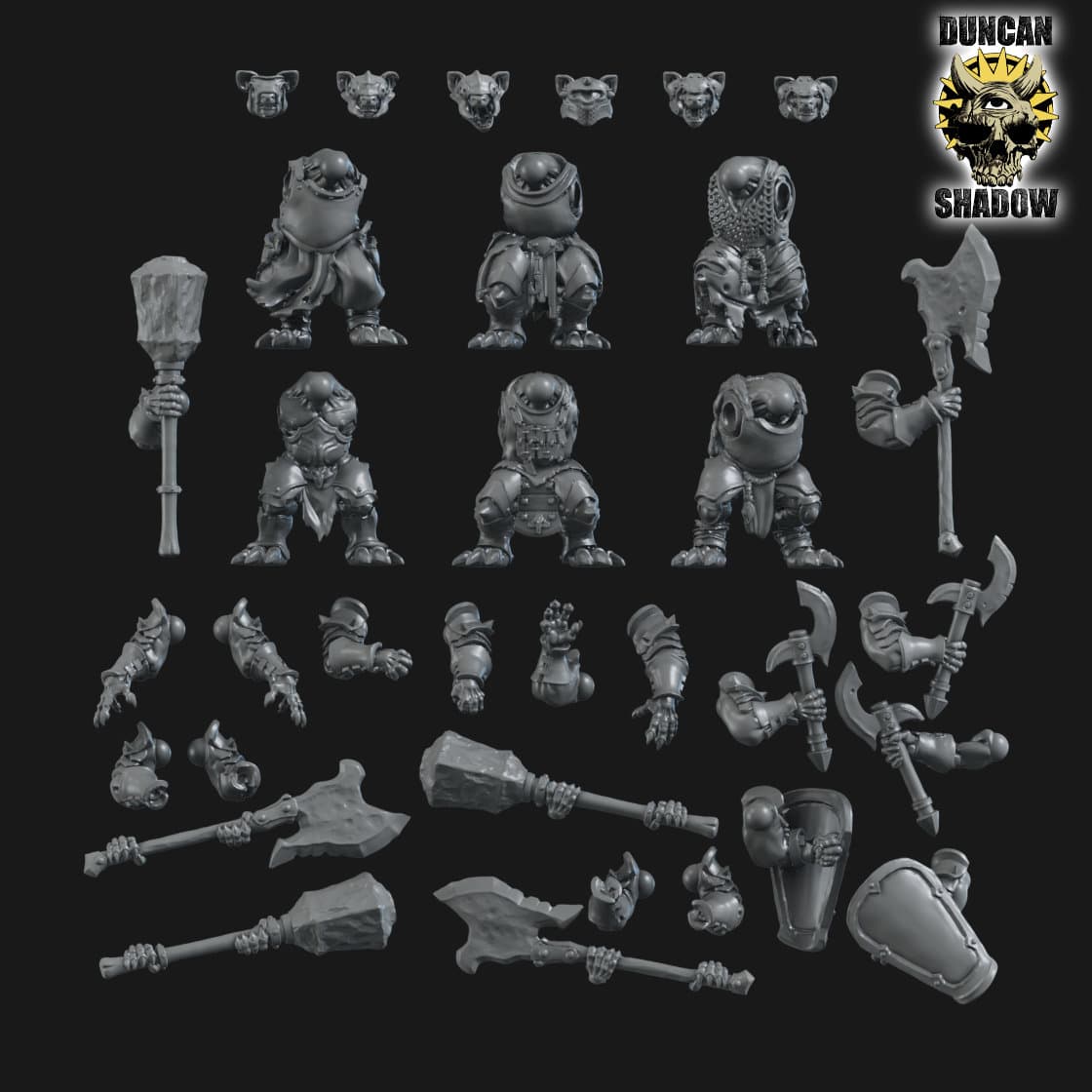 Armoured Gnolls Multipart Kit  (Pre Supported)