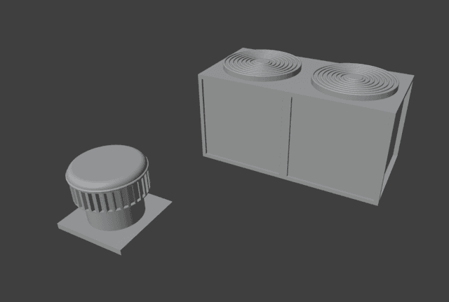 Modern Rooftop Furniture Set – Miniature Tabletop Gaming Terrain STL