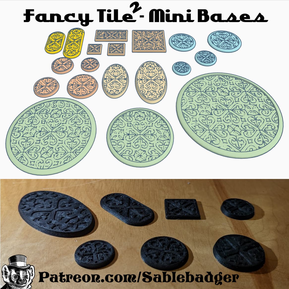 Mini Bases - Fancy Tile Pattern 2