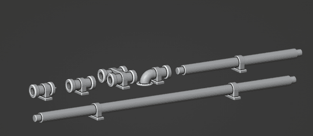 Science Fiction Wall Pipes One Set