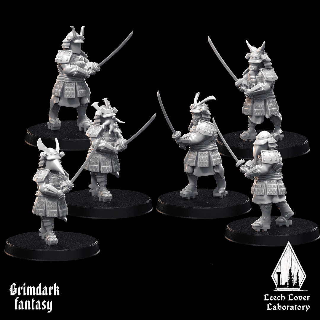 Daicon samurai Brutes for miniature-agnostic grimdark wargames