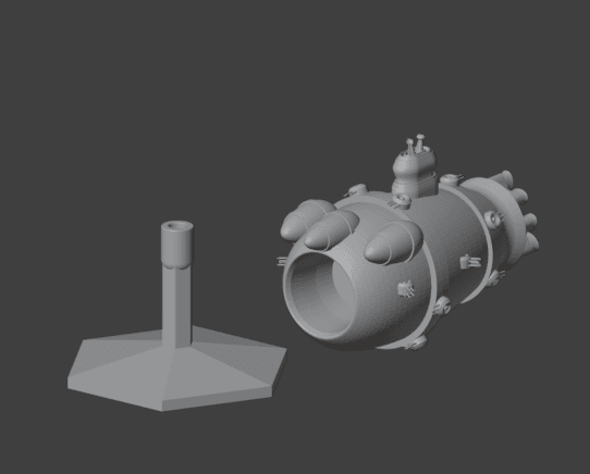 Space Combat Carrier Class Trillian Spaceship and Flight Stand STL Files – Sci-Fi Miniature for Tabletop Wargaming