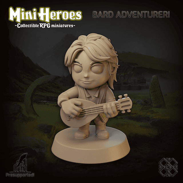 Mini Heroes - Collectible RPG Miniatures (Bard, Chibi)