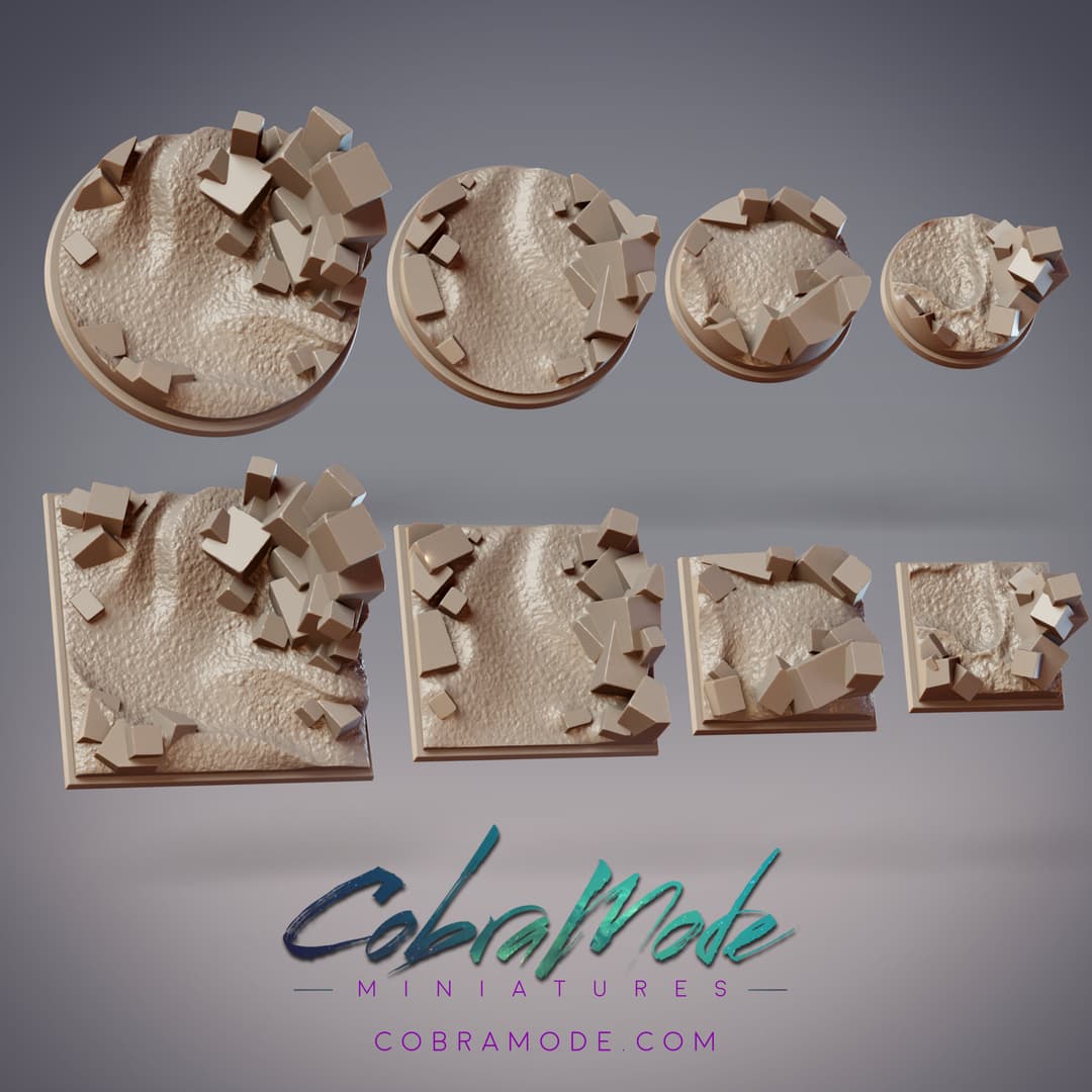 Cubic Crystal Base Pack (8pcs) - Round and Square Versions