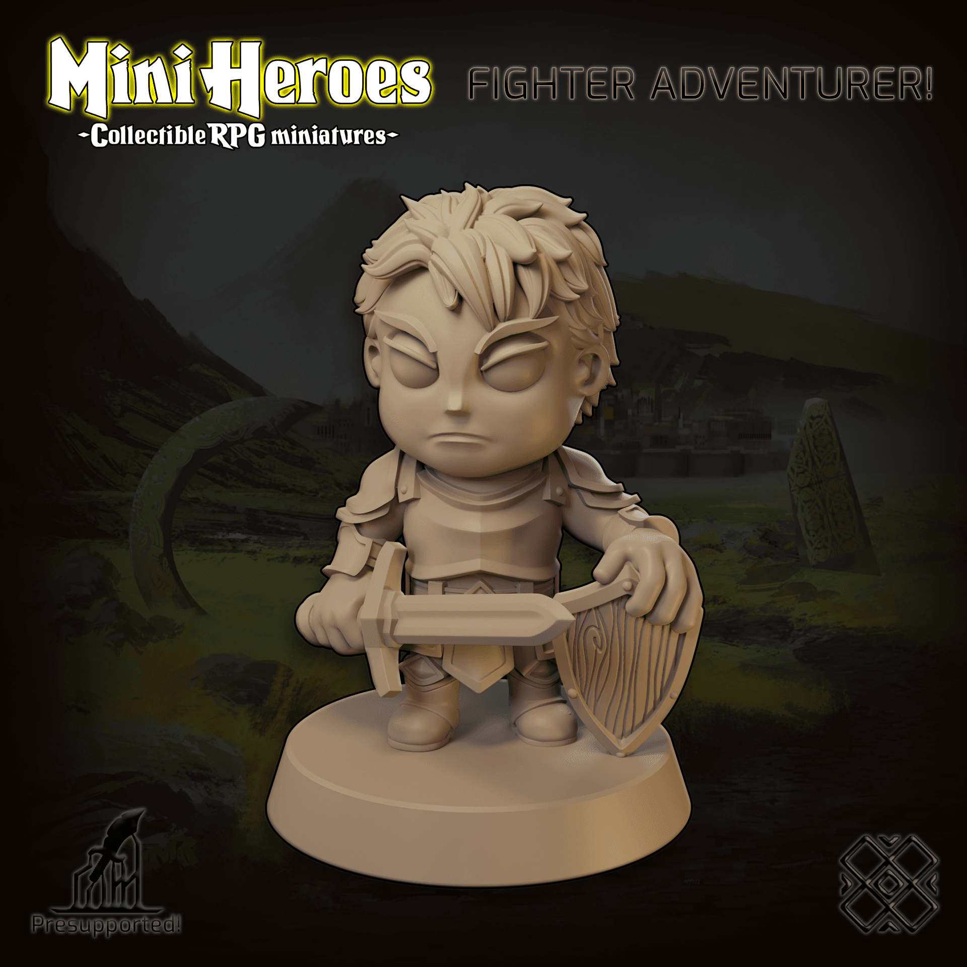 Mini Heroes - Collectible RPG Miniatures (Fighter, Warrior, Chibi)