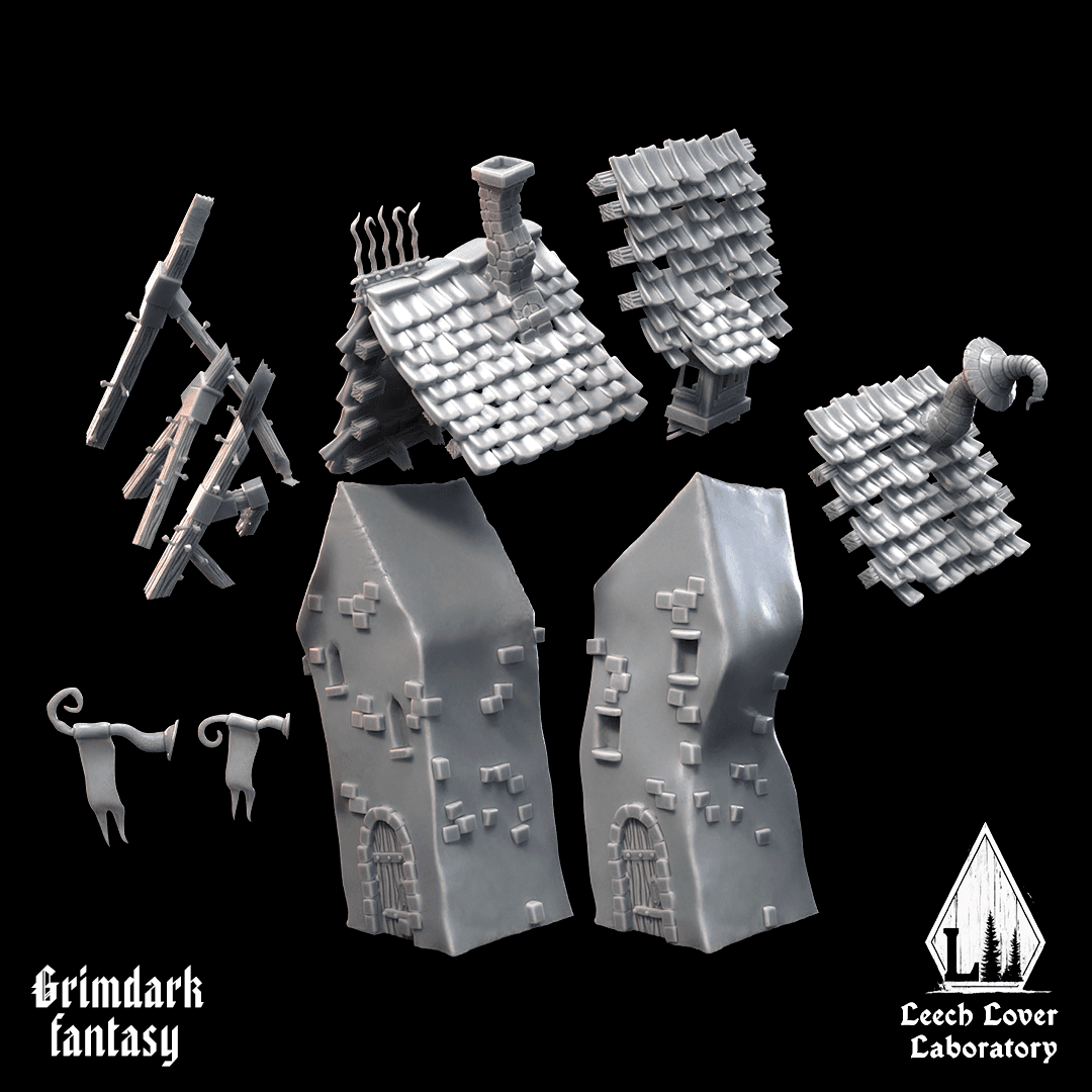 Modular houses for miniature-agnostic grimdark wargames