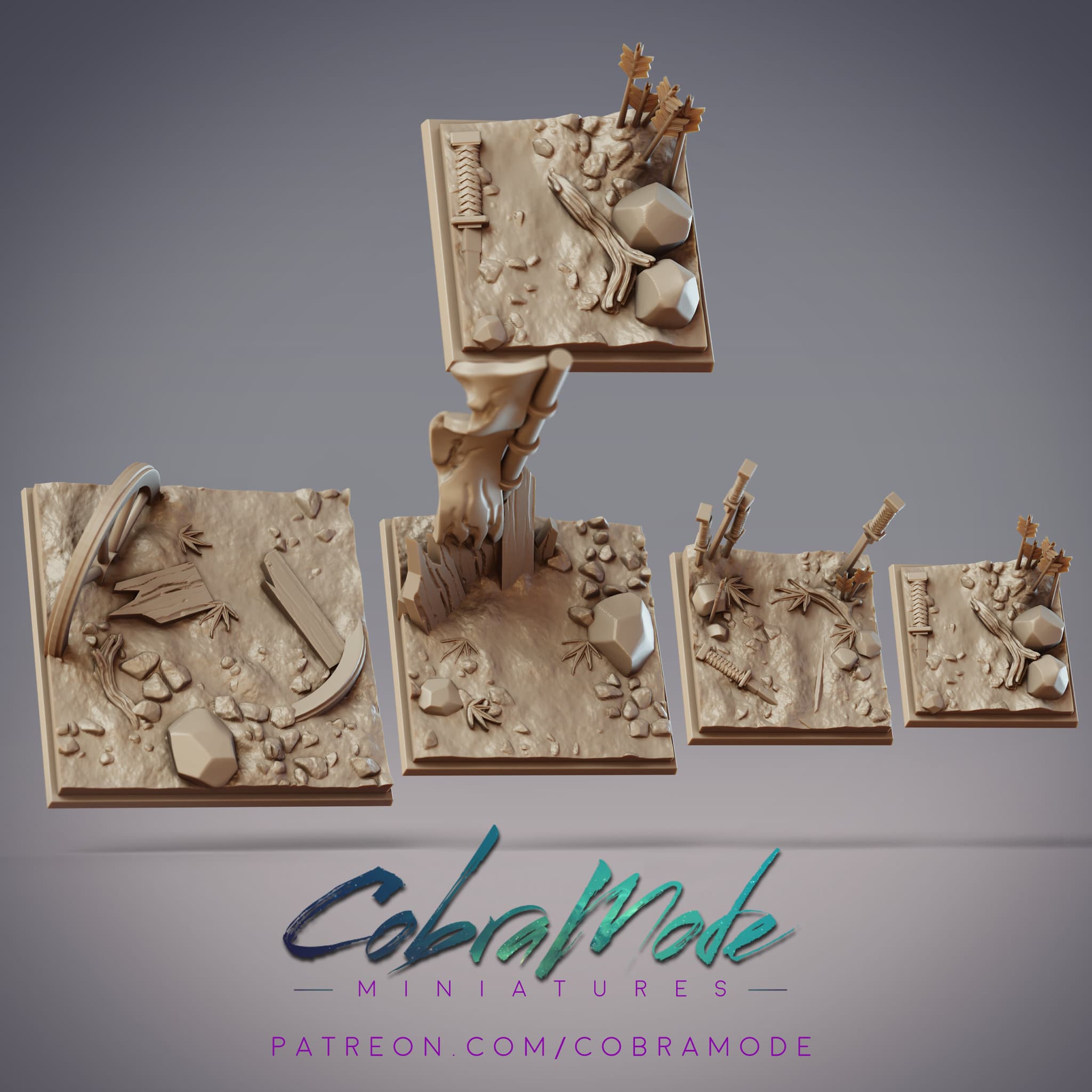 Battleground Square Base Pack (4pcs)