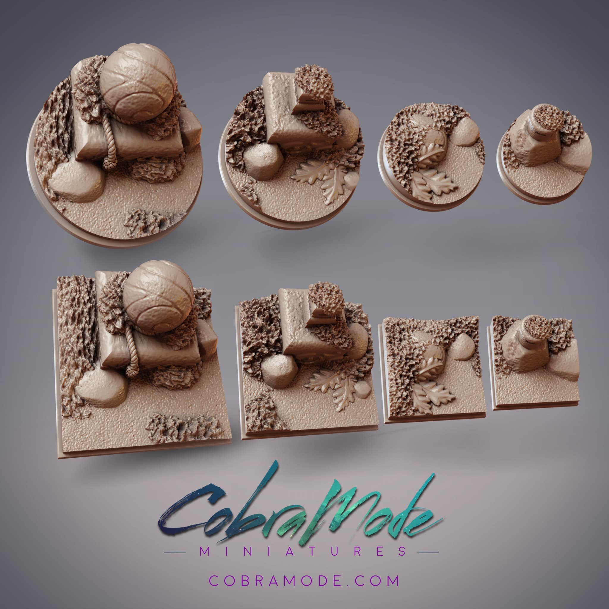 Mystic Ball Shrine Base Pack (8pcs) - Round and Square Versions