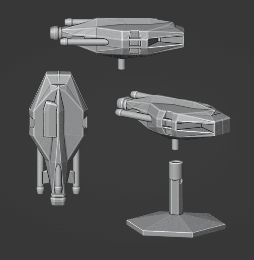 Fleet One Carrier Spaceship and Flightstand