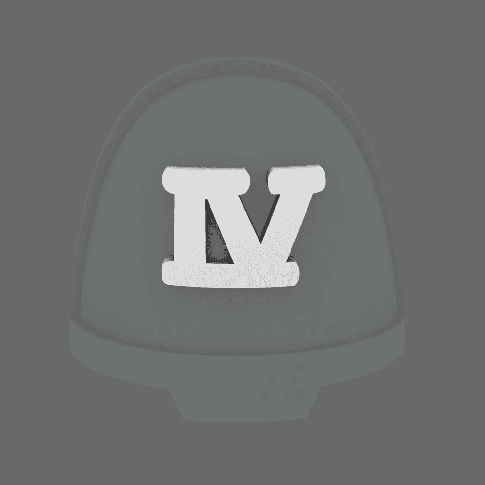 Space Knights V10B Standard Roman Numeral 04 Shoulder Symbols