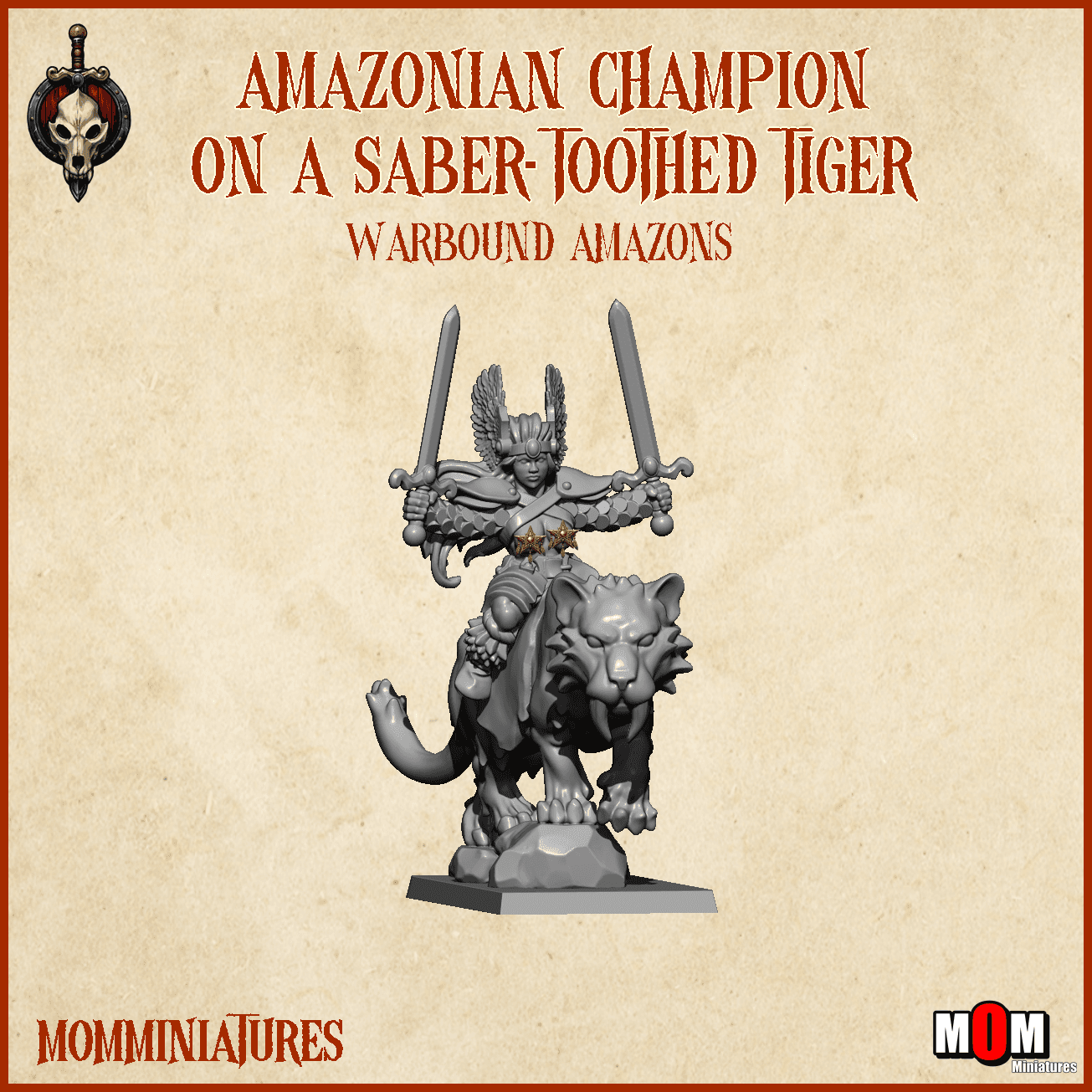 Amazonian Champion on a Saber-Toothed Tiger (Warbound Amazons)