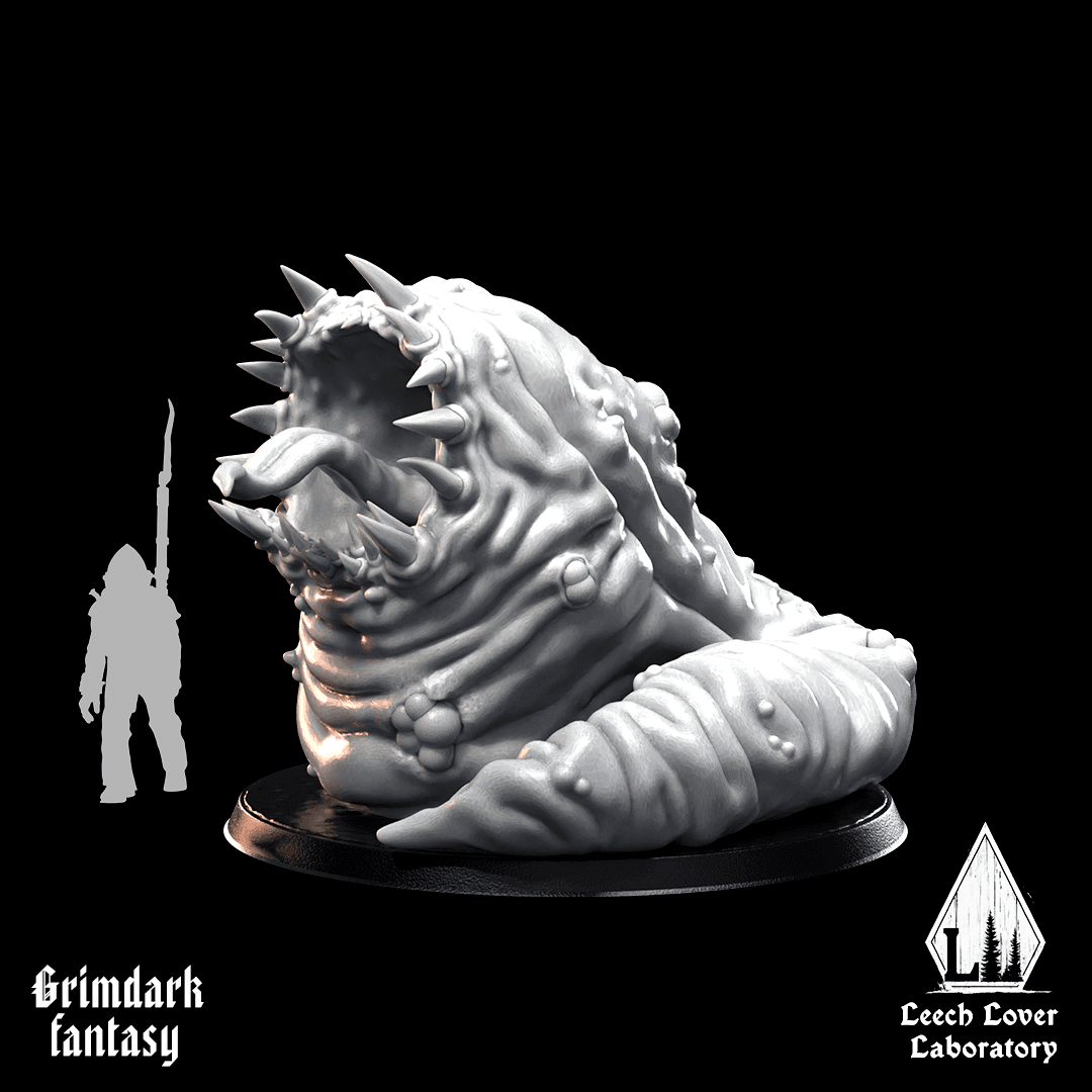 Giant Leech Lump with Tech Option for miniature-agnostic grimdark wargames