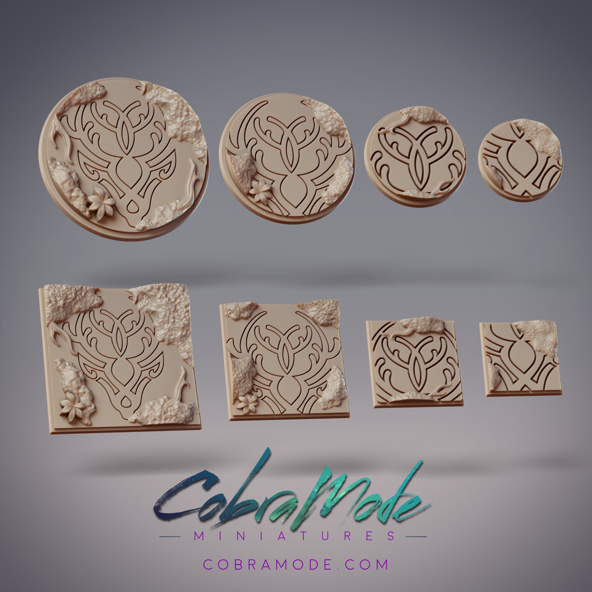 Stag Rune Base Pack (8pcs) - Round and Square Version