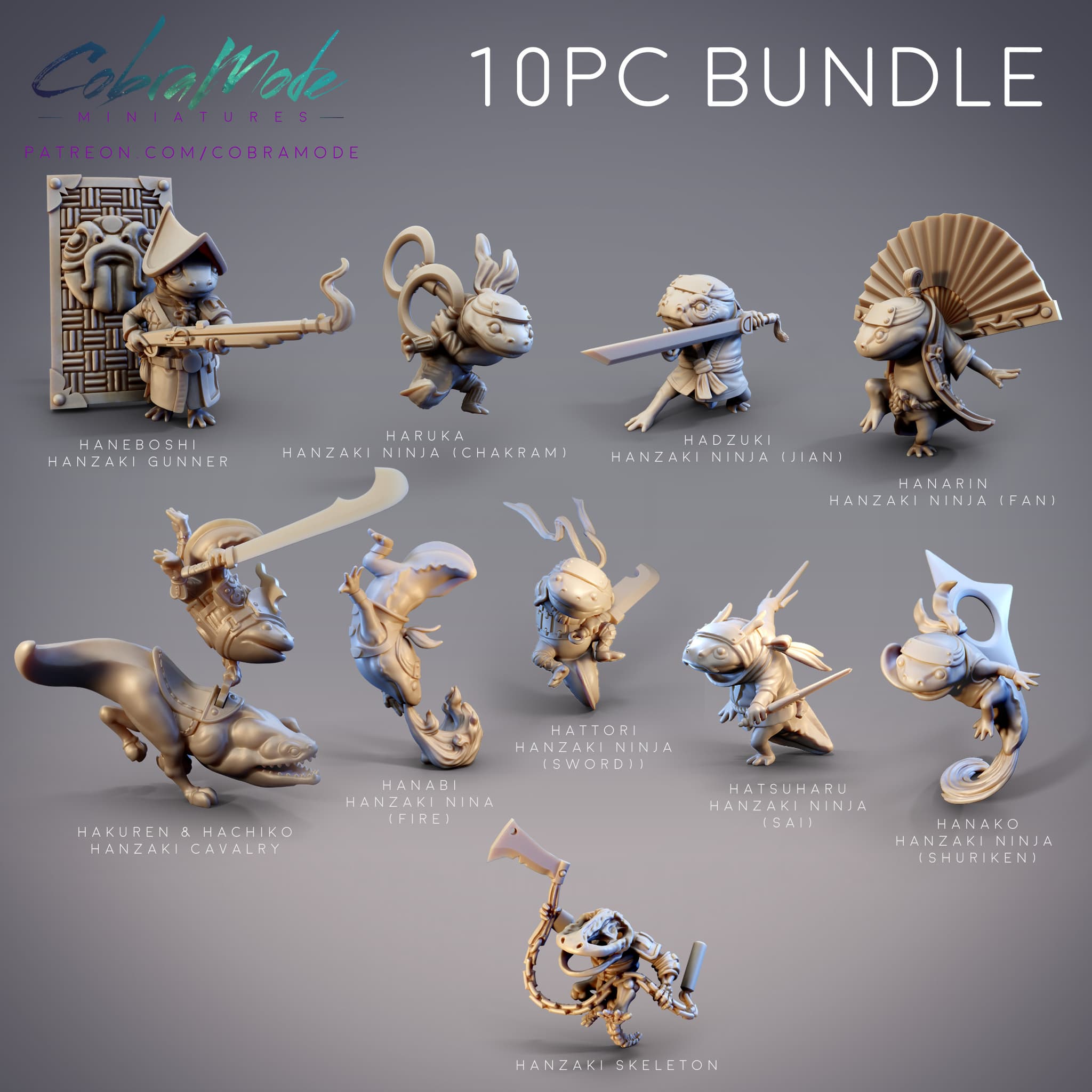 Hanzaki Salamander Ninja Bundle (10pcs) Pre-Supported