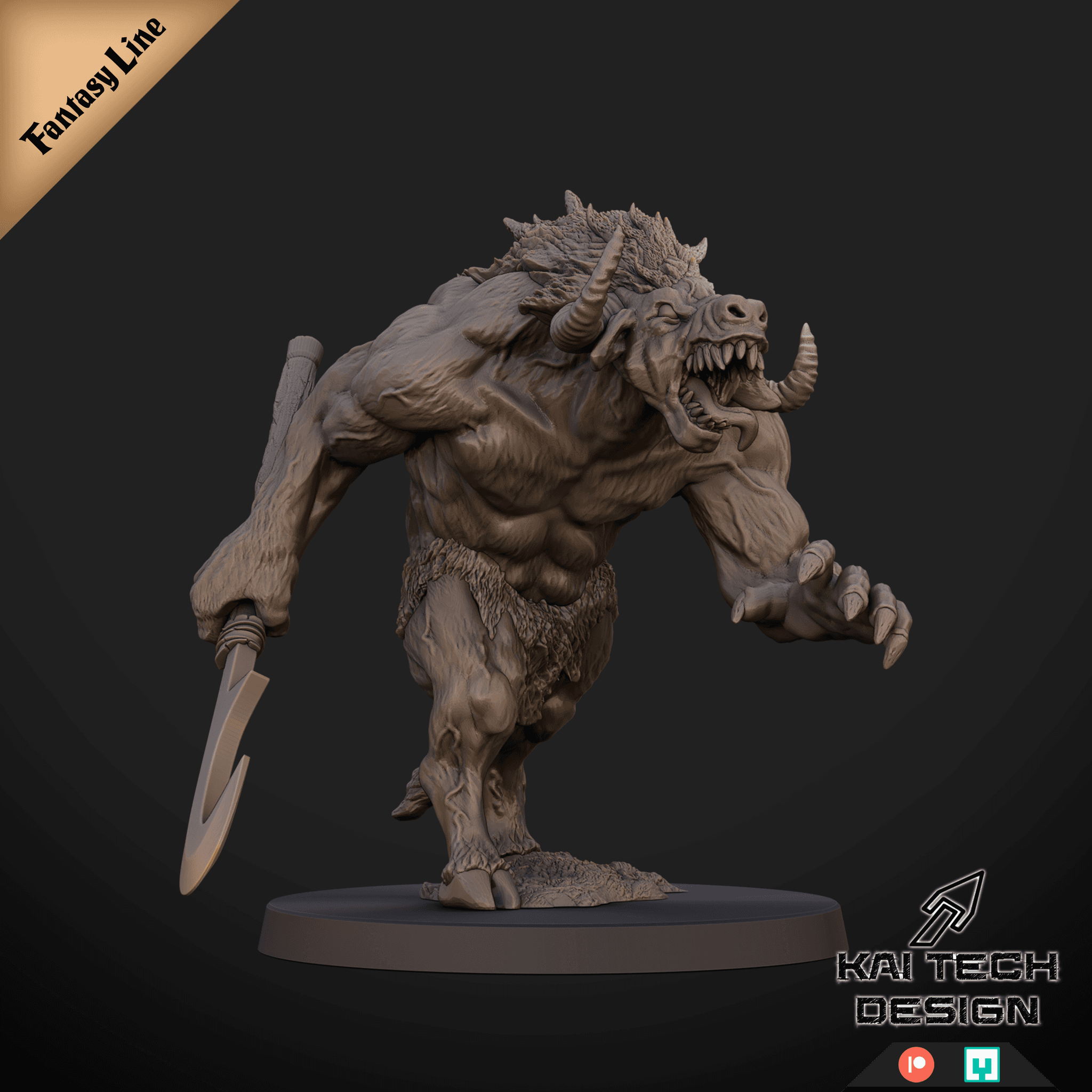 Minotaur Encounter - Kaitech Fantasy