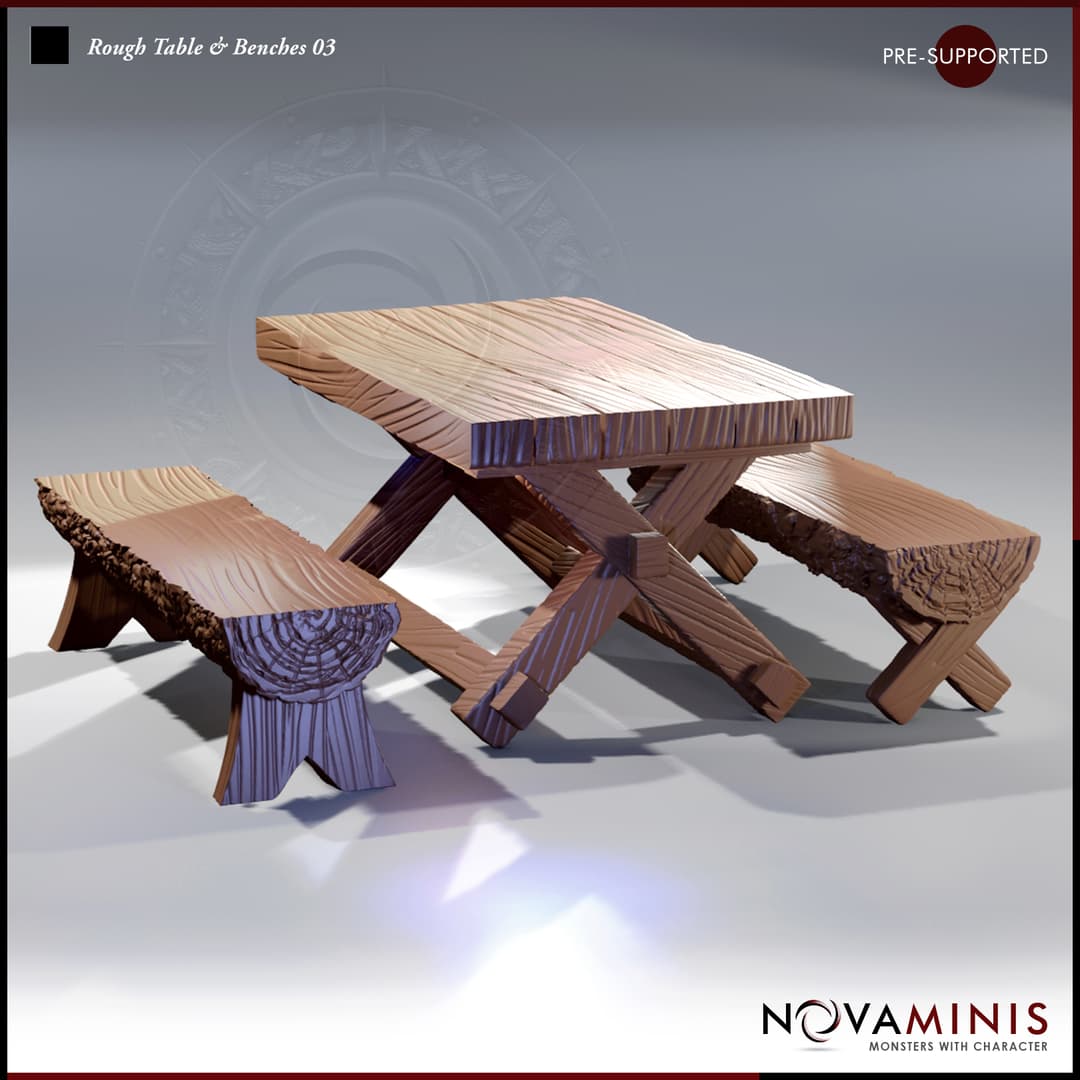 Rough Table and Benches 03