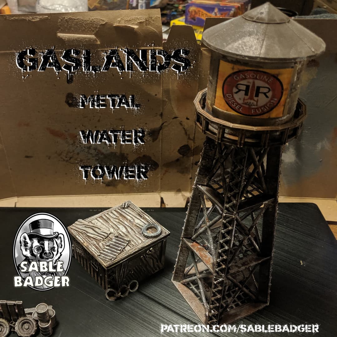 Gaslands Terrain - Tall Metal Water Tower