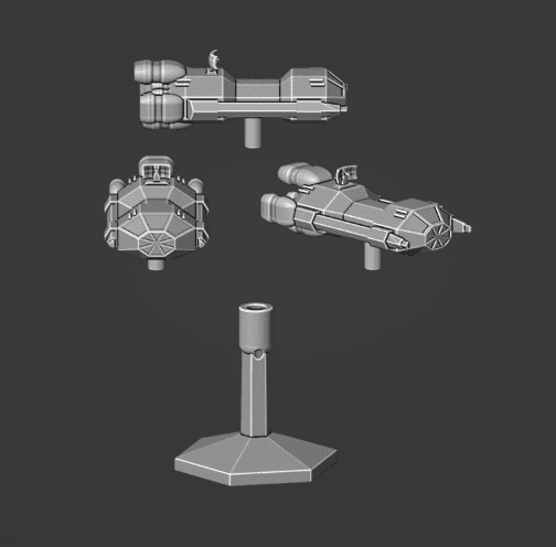 Fleet One Corvette ship and flightstand
