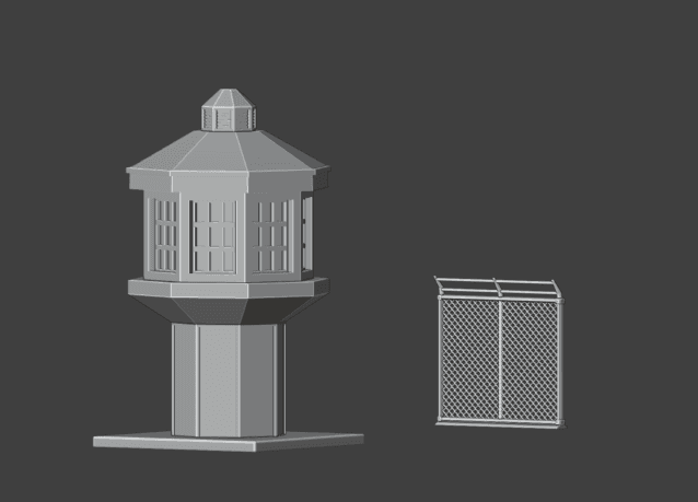 Gaslands Prison Fence and Tower STL | 3D Printable Post-Apocalyptic Terrain for 1:64 Scale Car Combat Games