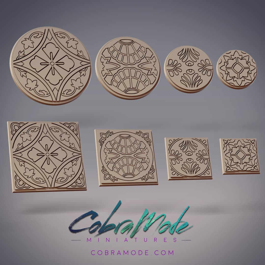 Leafy Azulej Base Pack (8pcs) - Round and Square Versions