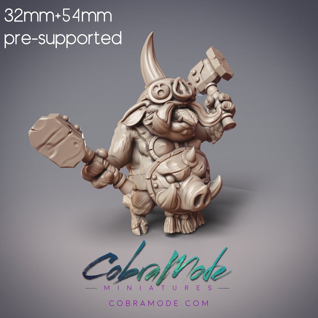 Boar folk Warrior - Ugmak, Goksagu Smith Apprentice (Pre-Supported)
