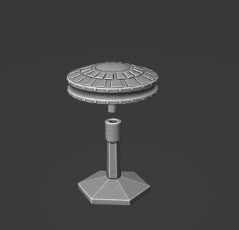 Frigate Class Saucer Spaceship and Flight Stand