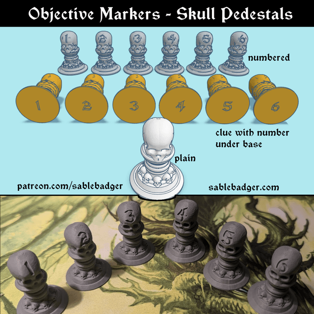 Objective Markers - Skull Pedestal
