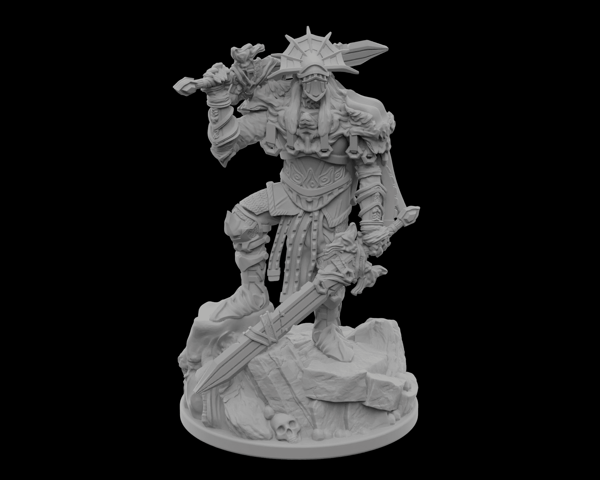 ⚔️ Crimson Warden – V4 - Dark Fantasy Boss Miniature 