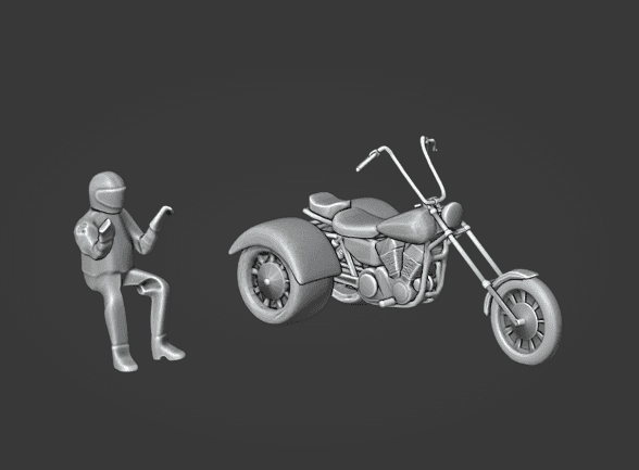 Gaslands Chopper Trike and Rider Set