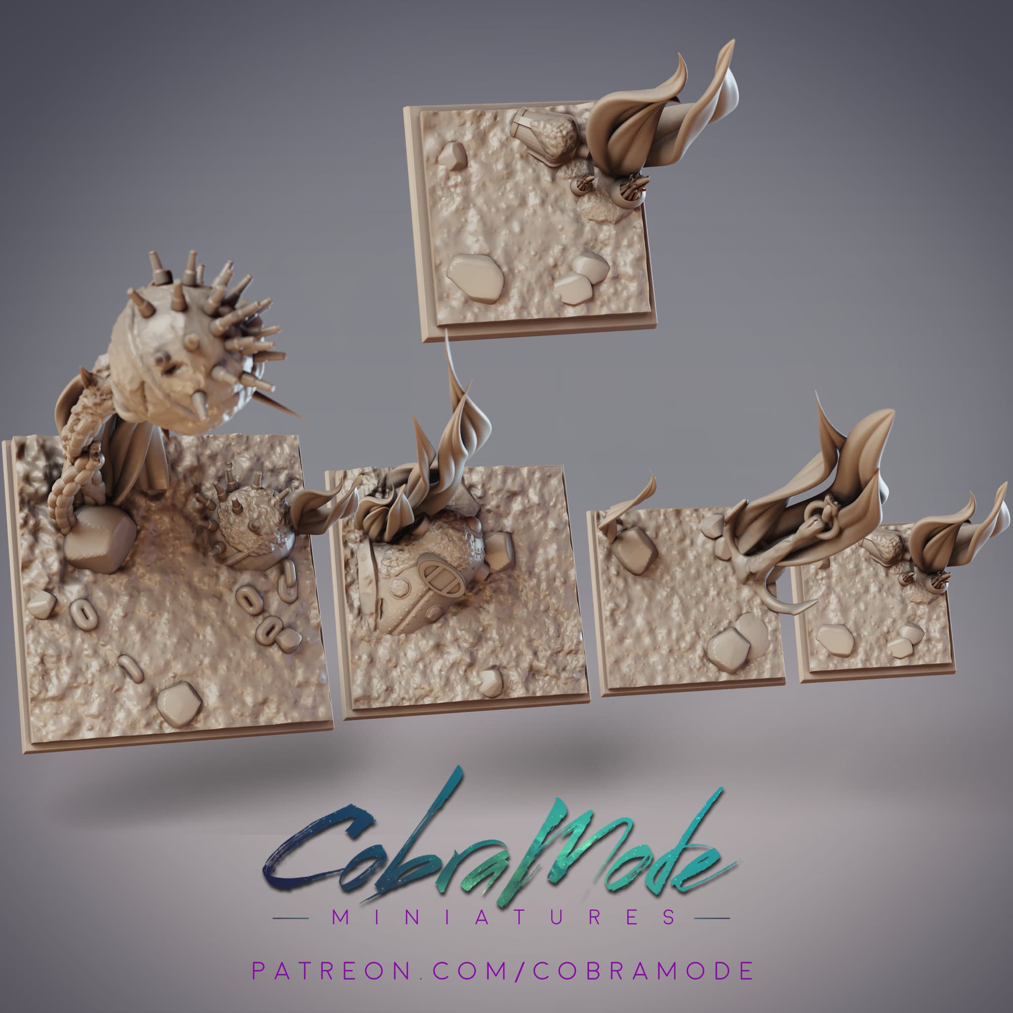 Deep Sea Square Base Pack (4pcs)