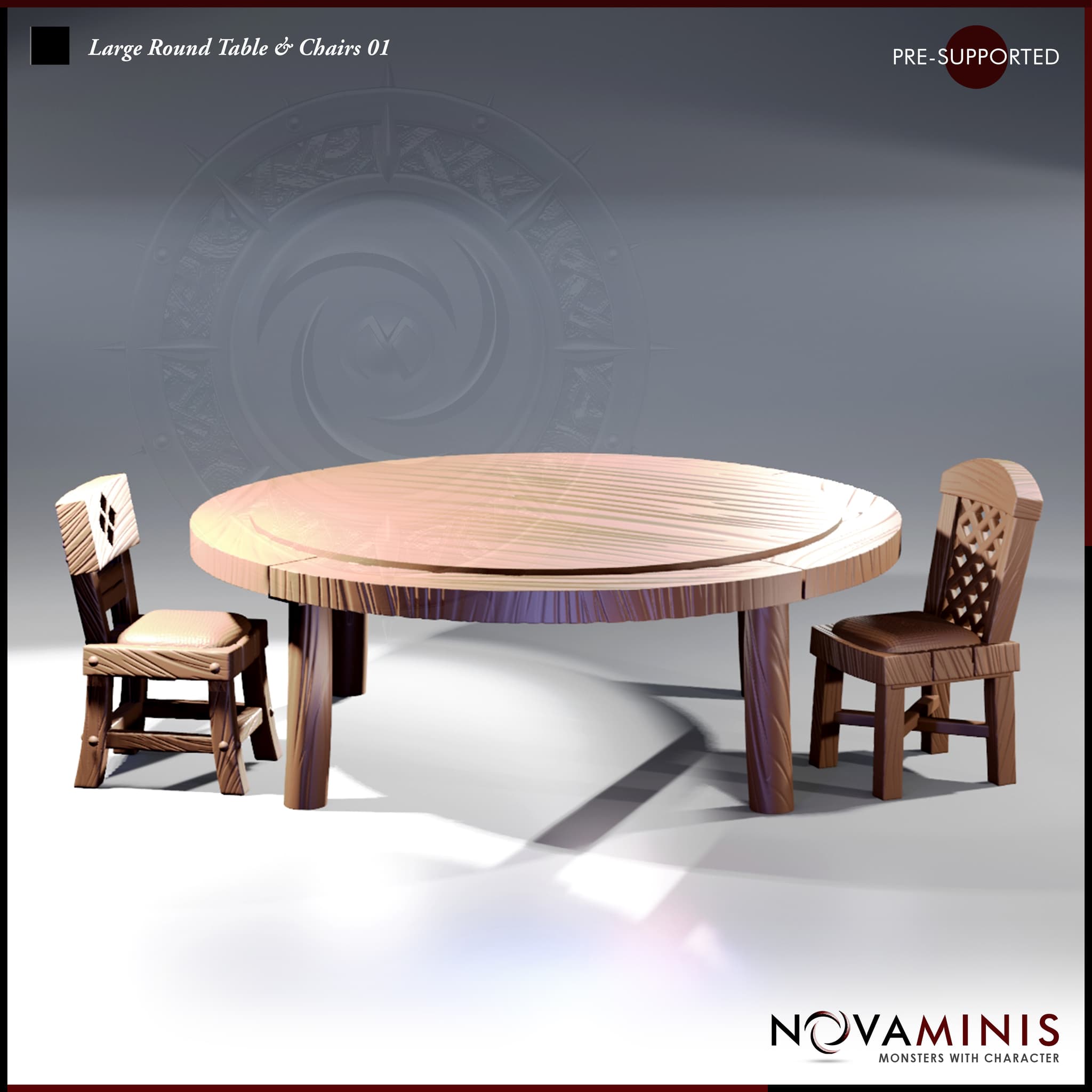Large Round Table and Chairs 01