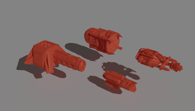 Gaslands 20mm (1:64) Scale High Tech Weapon Set STL – Sci-Fi Car Combat Accessories for Tabletop Miniature Wargaming