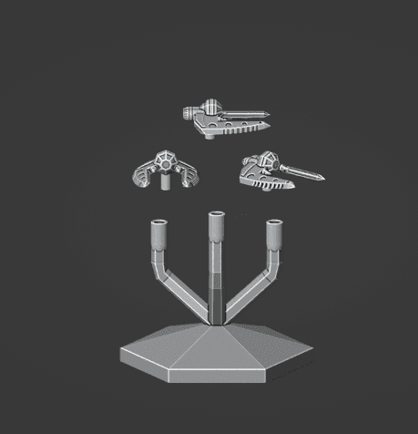 Blade Fighter Wing Spaceship and Flightstand